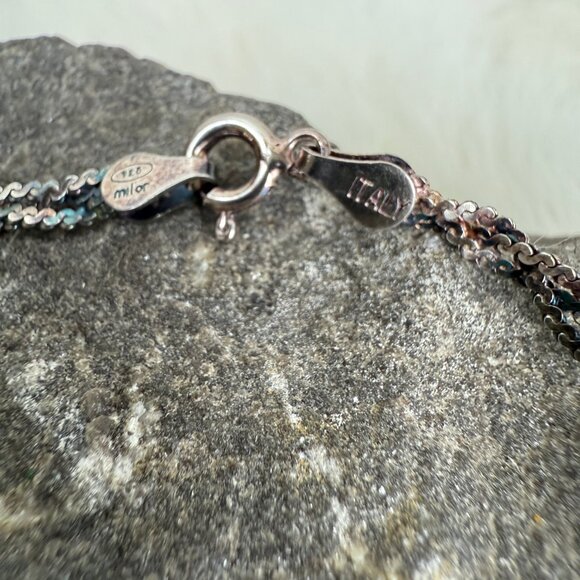 Sterling Silver Milor Italy Braided Chain Bracelet 7.25" 925 - Picture 3 of 5